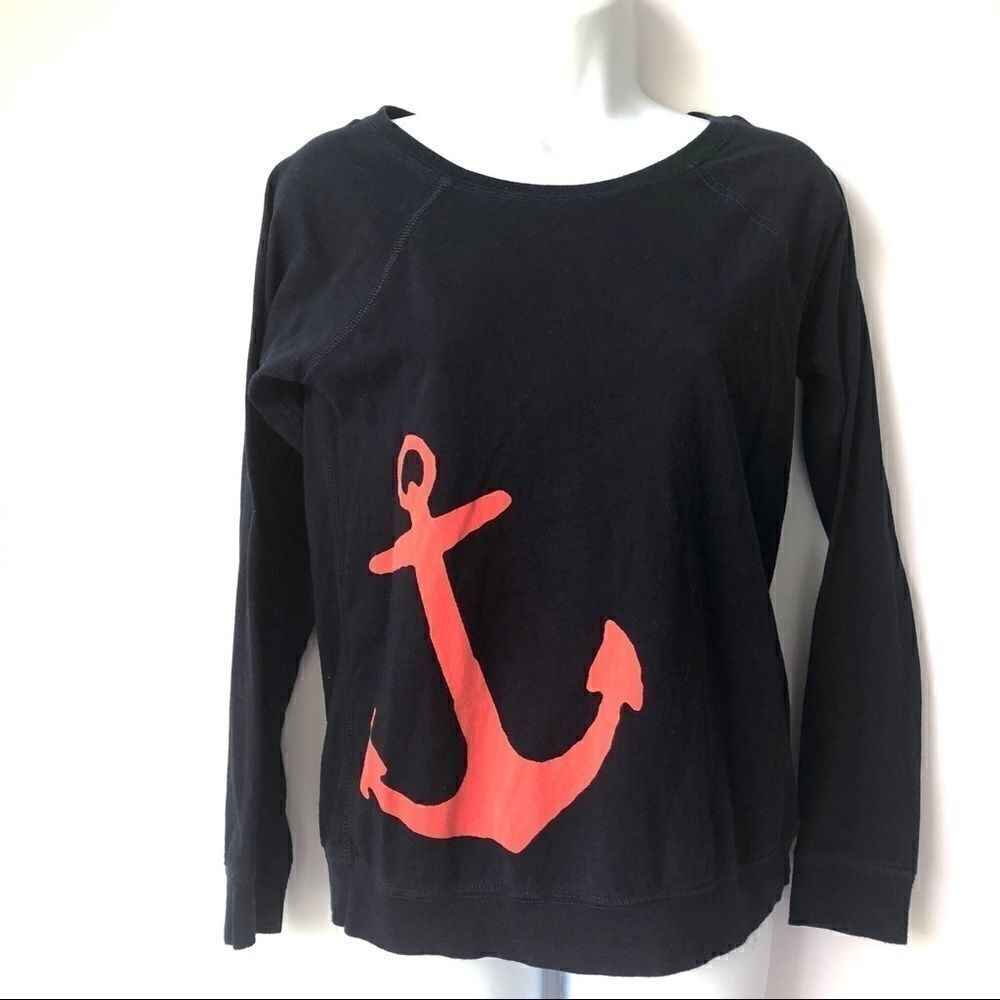 🎃J. Crew Navy Anchor Crew Long Sleeve